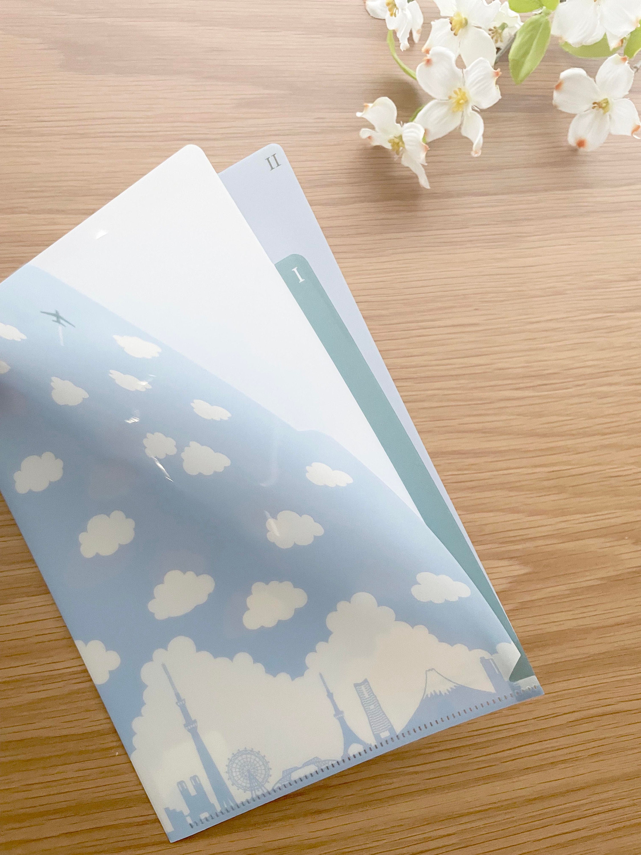A5 File Folder With 2 Tab Pockets - Clouds and Japan - 1 Pc - Etsy