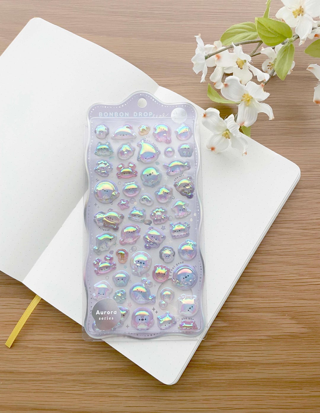 Acrylic Clear Hard Stickers - Bonbon Drop - Pearlescent Sea Animals - 1 ...