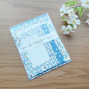 Furukawashiko Washi Letter Set Pack - Blue Flower Days - 3 Styles - 1 pc