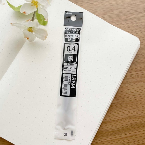 Pentel EnerGel XLRN4 Needle Point Gel Pen Ink Refill, 0.4mm Black Ink - 1 pc