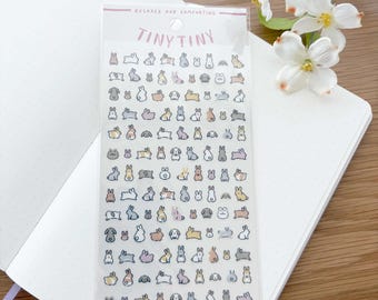 Clear Planner Sticker - Tiny Tiny Usagi -  Mini Rabbits - 1 pc