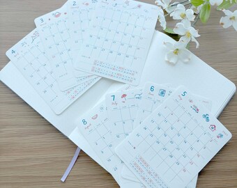 2027 - Planner Calendar Sticker - Monthly and Year with Habit Tracker - Honjo Ayako