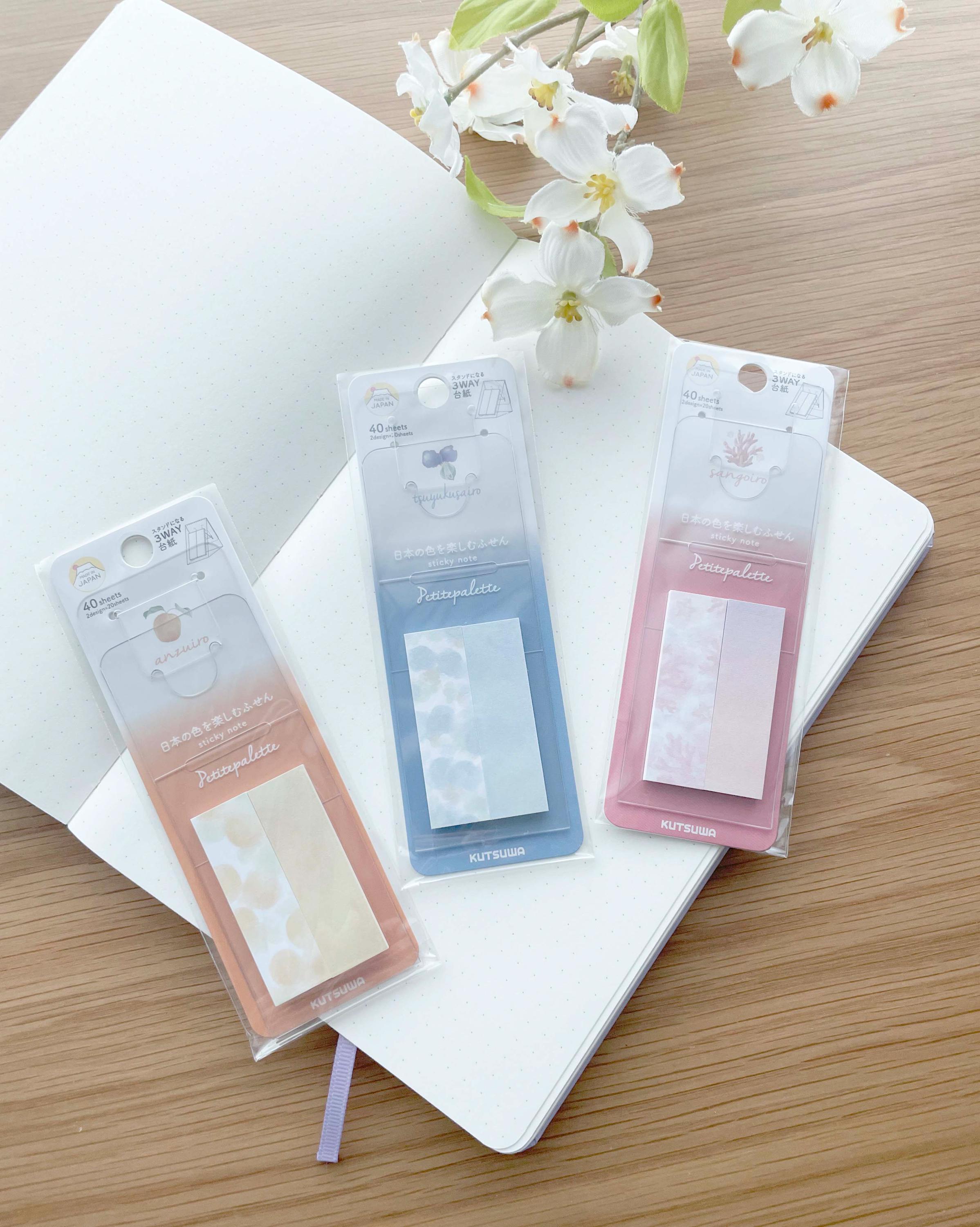 Kutsuwa Sticky Notes - Duo Watercolor Fruits and Coral - Petite Palette ...