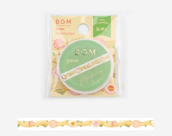 BGM Washi Tape -Slim 5 mm -Ramen Noodles - Gold Foil - 1 pc