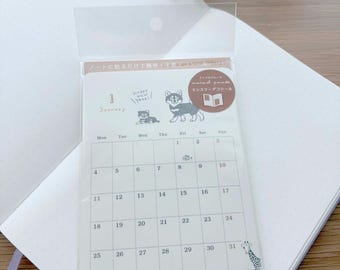2027 - Planner Calendar Sticker - Monthly and Year  - Animal Parade by Ryoji Nakajima