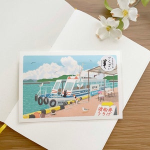 Postcard - Tabineko Traveling Cats - Boat Ride - 1 pc
