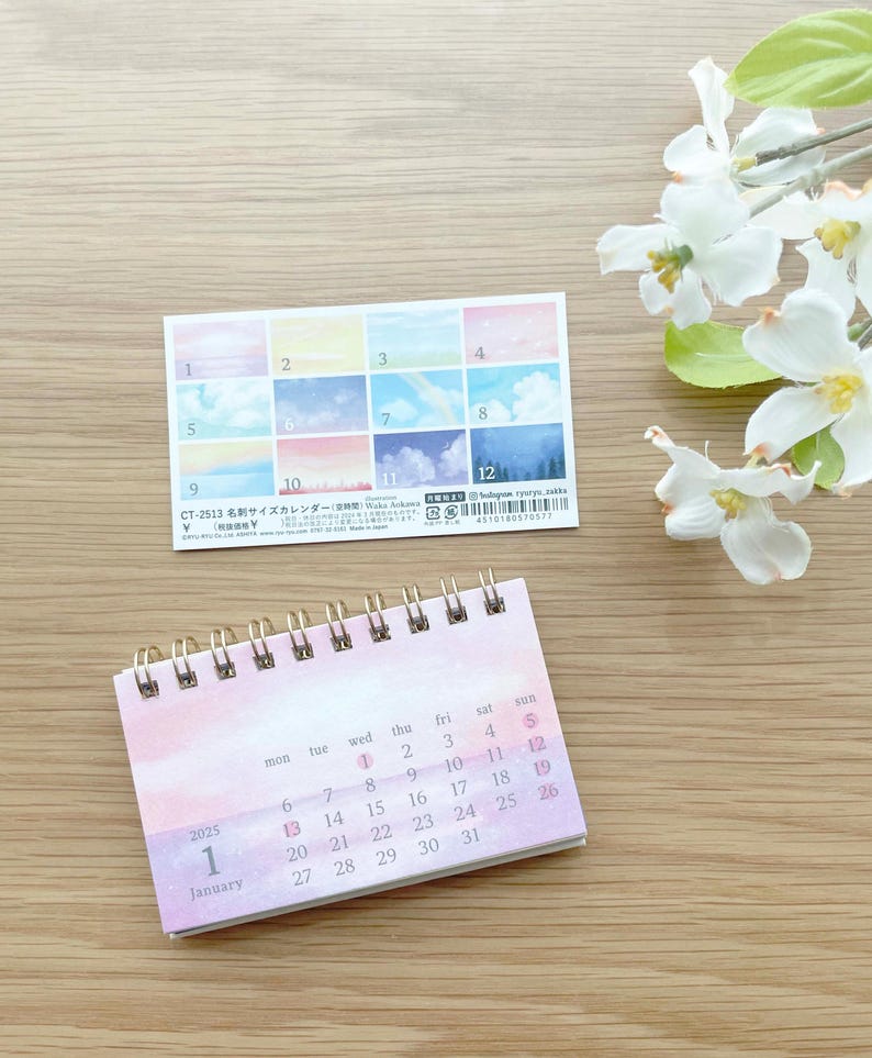 2025 Mini Desk Calendar Lovely Time 1 Pc Etsy Australia