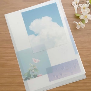 A4 File 3-Pocket Tab - Clouds and Bubbles - Utakata - 1 pc