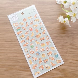 RESTOCKED Washi Sticker - Mame Mame - Cute Fox - Semi-Clear - 1 sheet
