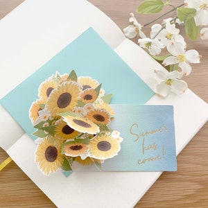 Carte de voeux - Heure d'été tournesol - Pop Up 3D - 1 pièce
