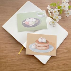 Postcard Set - Bunbori White Birds with Desserts by Yamashina- 1 set