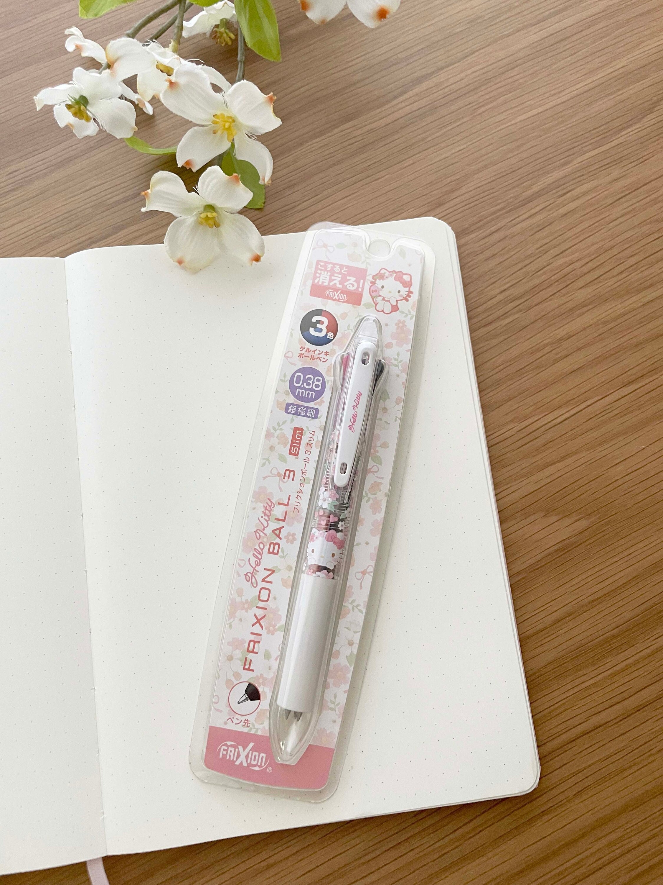 2x Flower Hello Kitty 3in1 Pens Multi-color Soft Grip Black Screen
