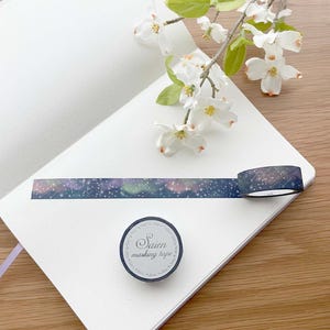Saien Washi Tape - 15mm - Planetarium Constellation Stars with Silver Foil