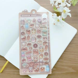 Acrylic Clear Hard Stickers - BonBon Drop - Bear Bakery - 1 pc
