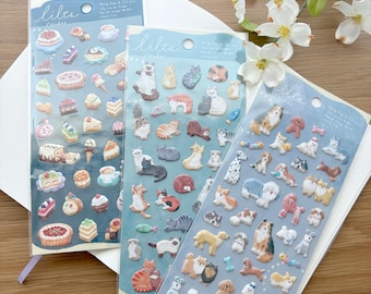 3D Puffy Stickers - Dogs, Cats, and Sweet Desserts - 1 pc