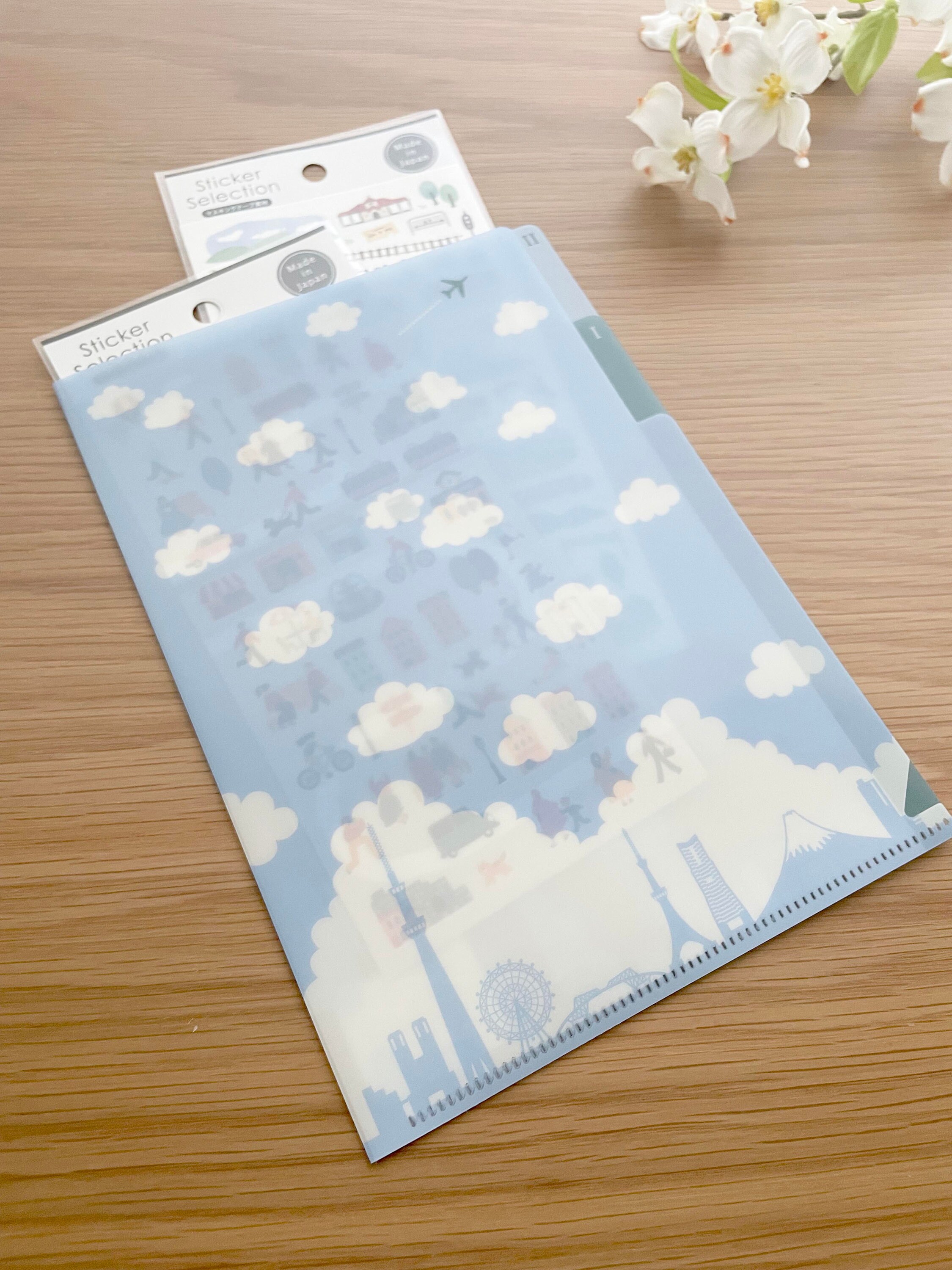 A5 File Folder With 2 Tab Pockets - Clouds and Japan - 1 Pc - Etsy