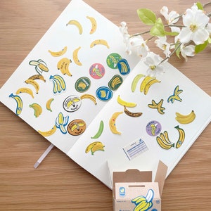Mini boîte d'autocollants - Phoque Hako - Mini bananes - 1 pièce