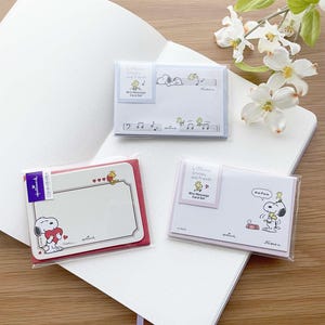 Snoopy Dog - Cartes à message avec enveloppes - Coeur / Musique / Câlins - 1 paquet