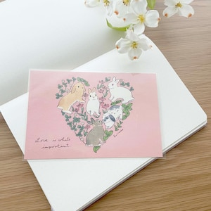 Carte postale - Love Rabbits - Schinako Moriyama - 1 pièce