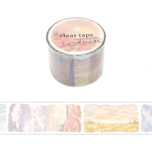 Mindwave Clear Tape - 30mm - Pink Clouds Landscape - 1 pc