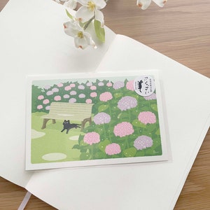 Carte postale - Tabineko Travelling Cats - Hortensia Flower Break - 1 pièce