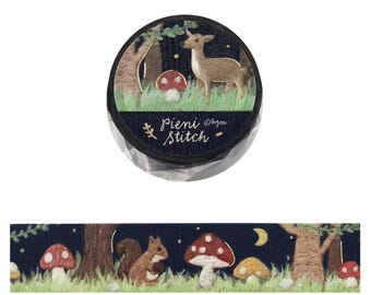 BGM Washi Tape - 20 mm - Pieni Stitch - Small Forest with Gold Foil - 1 pc
