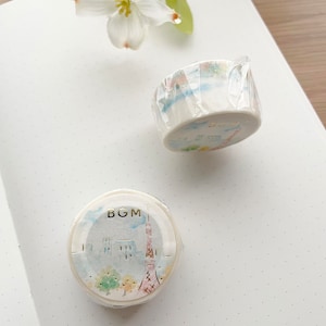 RESTOCKED BGM Washi Tape -20 mm - Tokyo Watercolor - Gold Foil - 1 pc