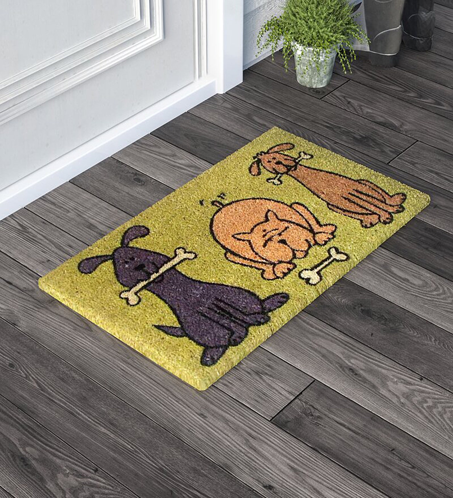 Dog Themed Doormat Dog Bites Bone Mat Funny Dog Saying Rug Etsy