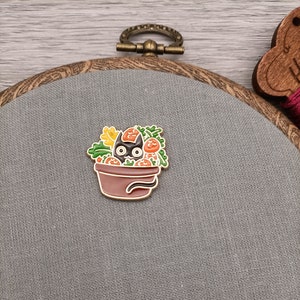 Cat in flowers needle minder, needle magnet for embroidery and cross stitch