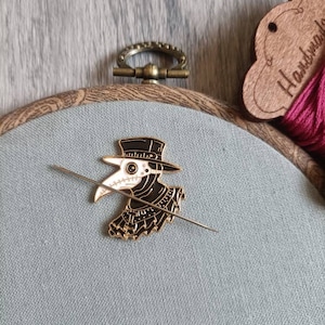 Plague doctor needle minder, needle magnet for embroidery and cross stitch