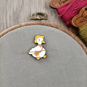 Cute duck needle minder, needle magnet for embroidery and cross stitch