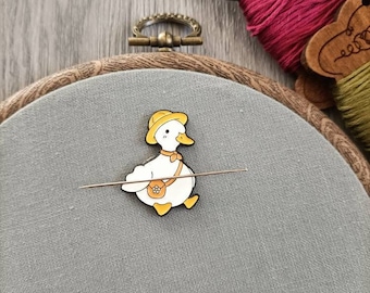 Cute duck needle minder, needle magnet for embroidery and cross stitch
