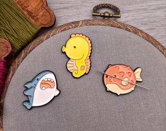 Sea animals needle minder, needle magnet for embroidery and cross stitch