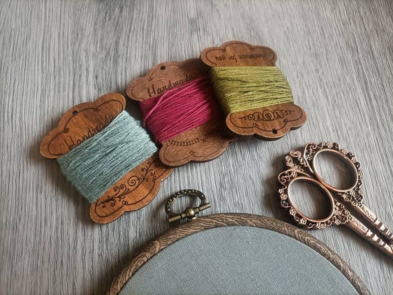 Set of 10 Wooden Floss Bobbins Embroidery Floss Holder 