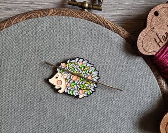 Hedgehog needle minder, needle magnet for embroidery and cross stitch