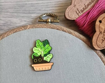 Cat in the plant pot Needle minder , Needle Keeper, needle magnet, magnetic, needle work supplies