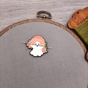 Mushroom needle minder, needle magnet for embroidery and cross stitch