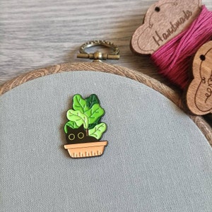 Cat in the plant pot Needle minder, needle magnet for embroidery and cross stitch
