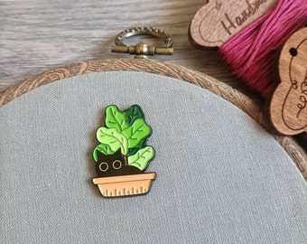 Cat in the plant pot Needle minder, needle magnet for embroidery and cross stitch