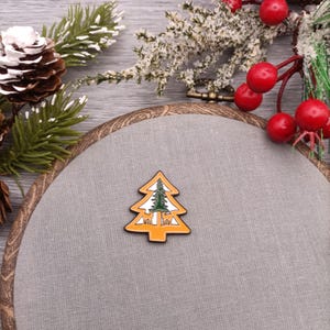 Organizador de agujas con forma de árbol de Navidad, imán para agujas de bordado y punto de cruz.