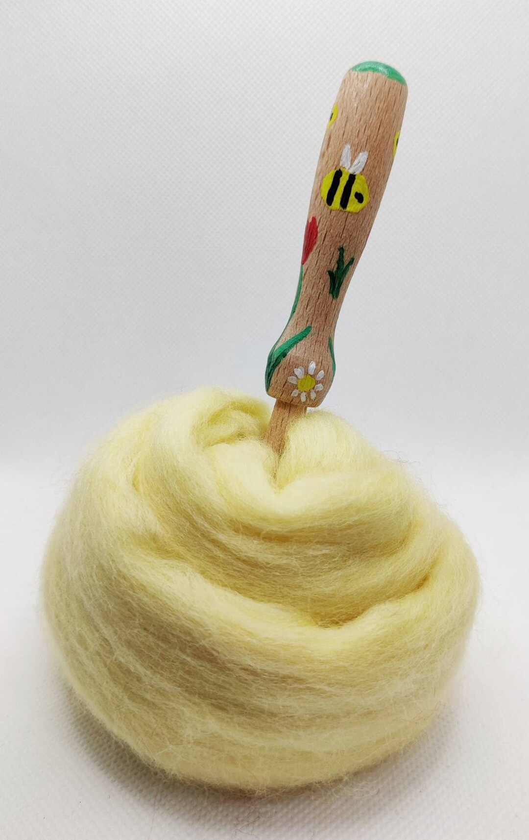Felting Rake Wooden Needle Felting Tool, Hand Painted With Bees and Flowers, Felting ...