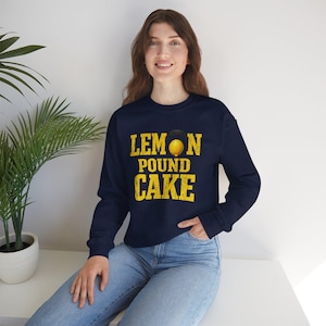 Lemon Pound Cake Sweatshirt | Vintage Yellow Bakery Typography