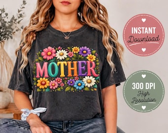 Mom Mama Mommy Mother PNG Bundle, Floral Boho Designs for T-Shirt, Sublimation & Cricut Files, Perfect Mother's Day Gift