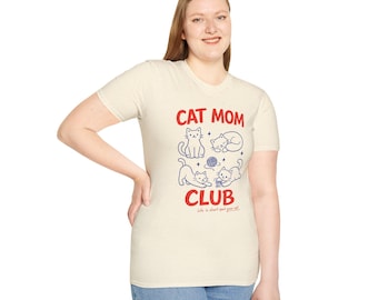 Cat Mom Club Life Is Short Spoil Your Cat T-Shirt, Cat Lover Gift for Women, Cute Kitty Graphic Tee