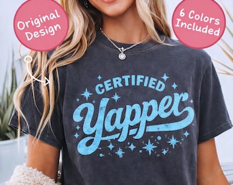Certified Yapper SVG PNG Bundle, Funny Shirt Design, Retro Vintage Typography, Cricut Cut File, Graphic Tee, Instant Download PDF