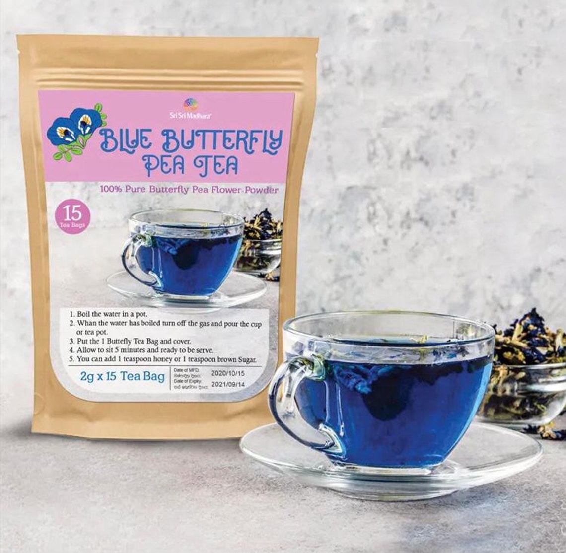 Miracle Blue Butterfly Pea Tea 100 / 15 Tea Bags For 1 Etsy