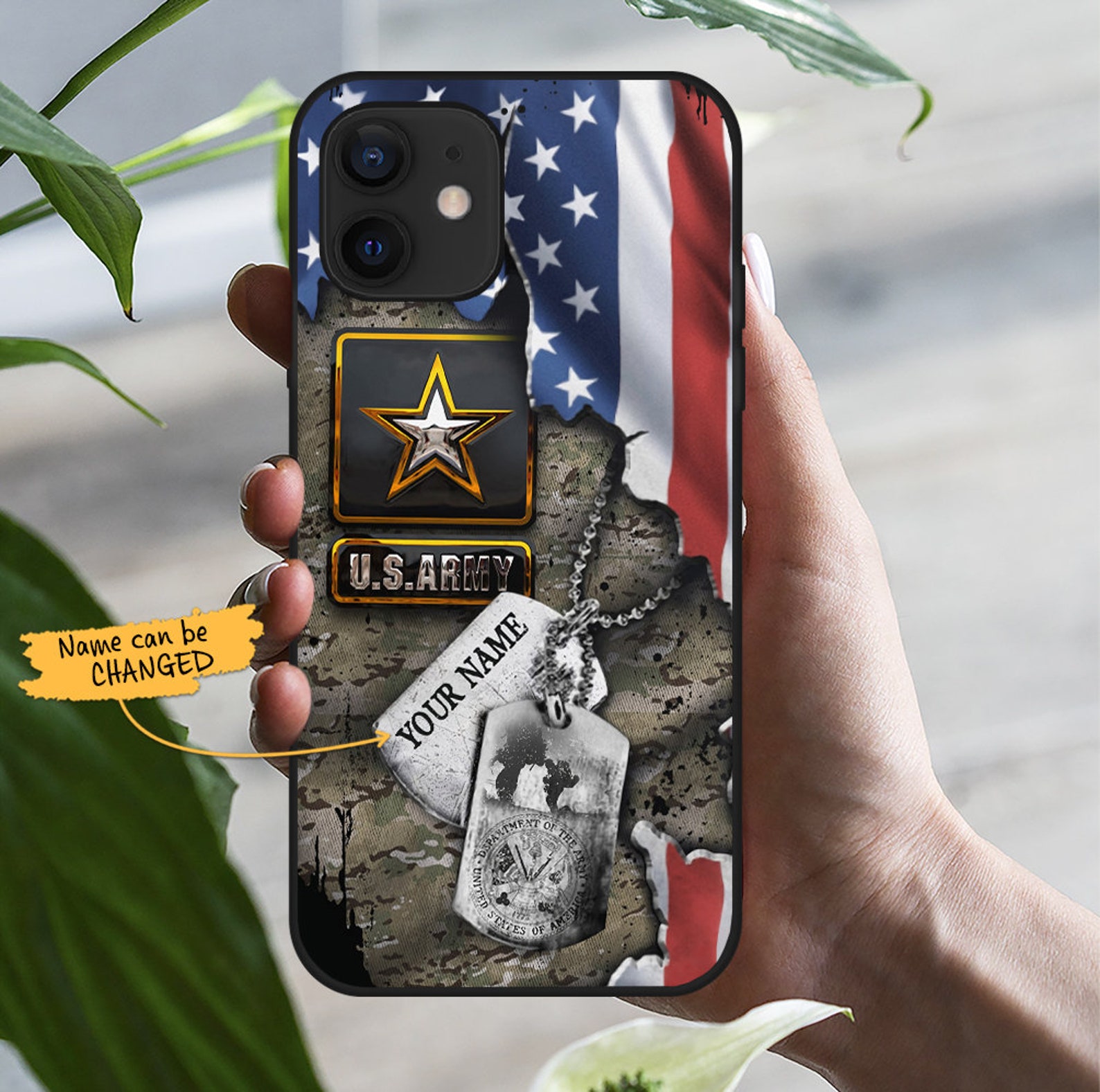 Personalized Veteran Phone Case Custom Name Branch Dog Tag Etsy