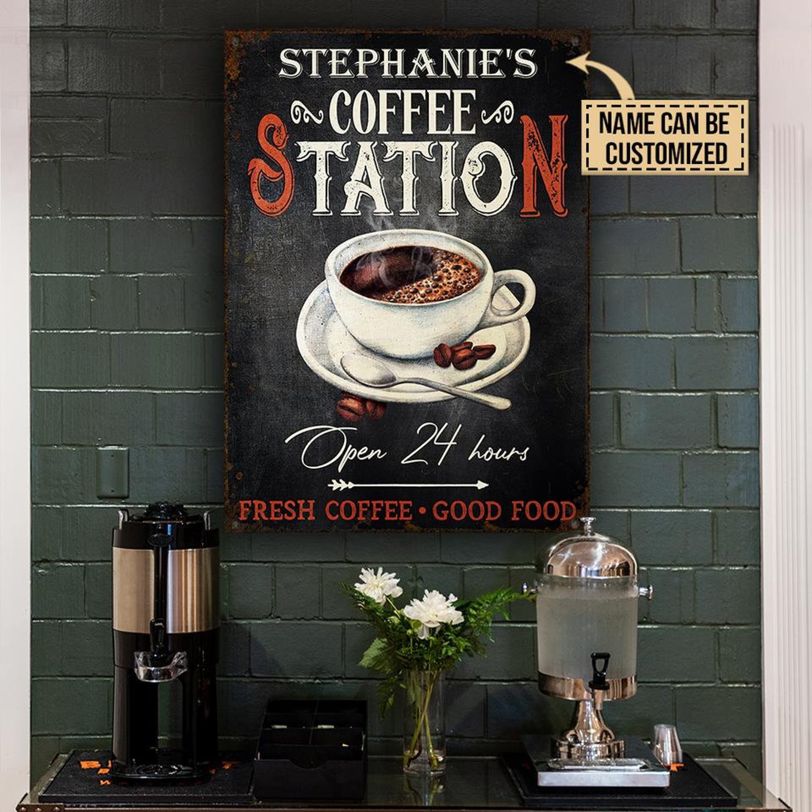 Personalized Coffee Station Signs Cafe / Kitchen / Coffee Etsy