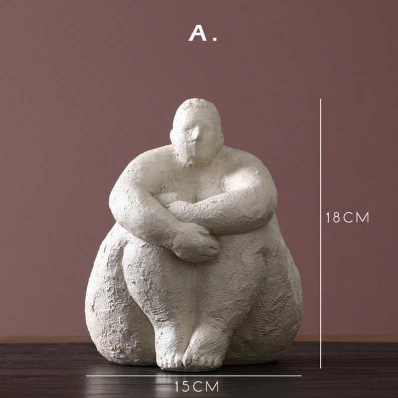 ARTLOVIN Abstract Fat Lady Figurines Vintage Woman Statue Etsy