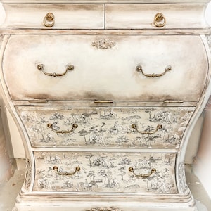 SOLD - French Country Bombe Desk/Dresser